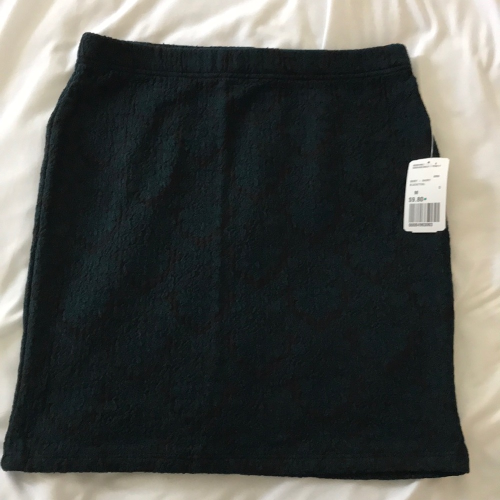 Teal and black pencil skirt